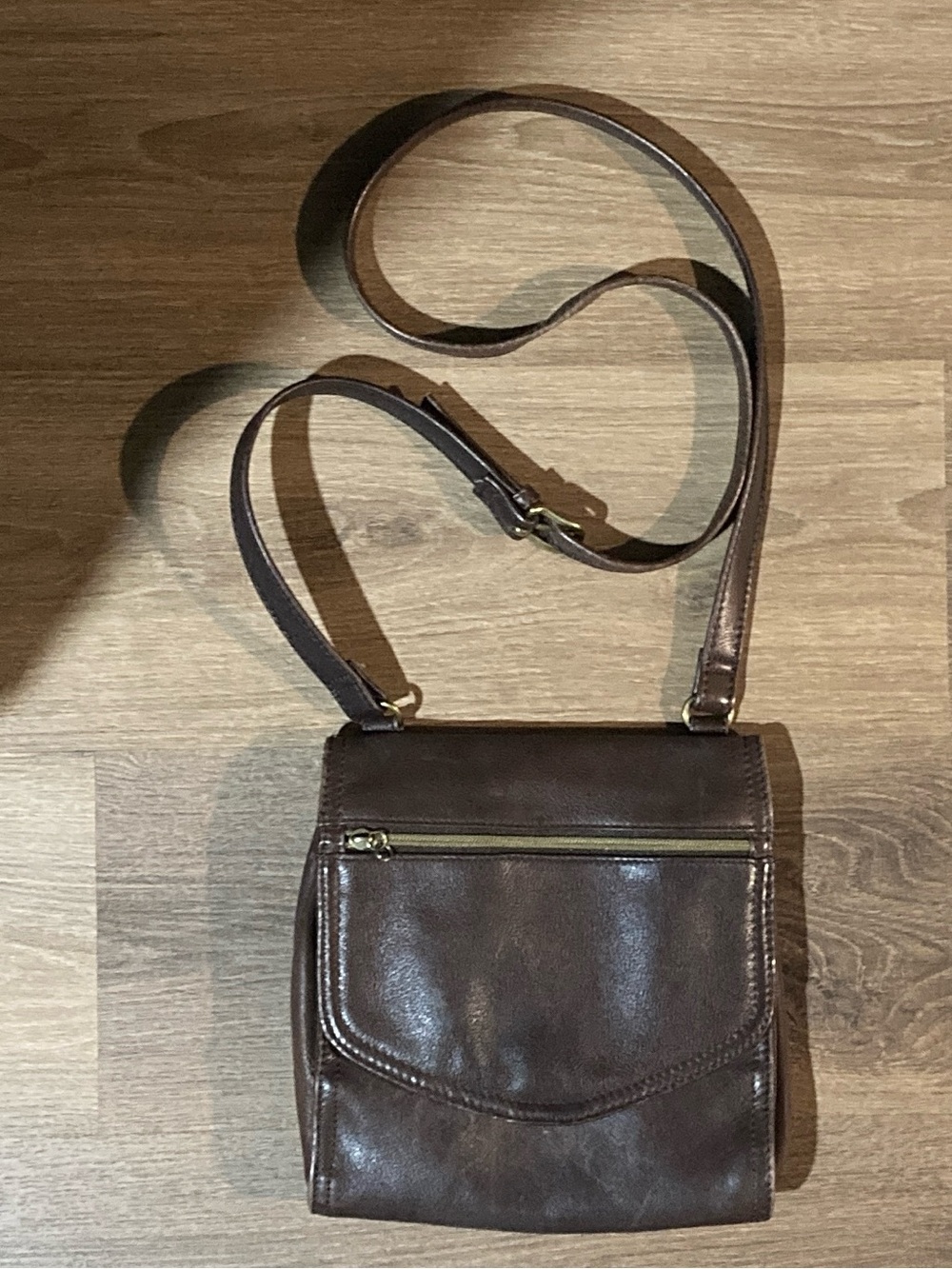 Fossil Leather Crossbody Bag - Brown